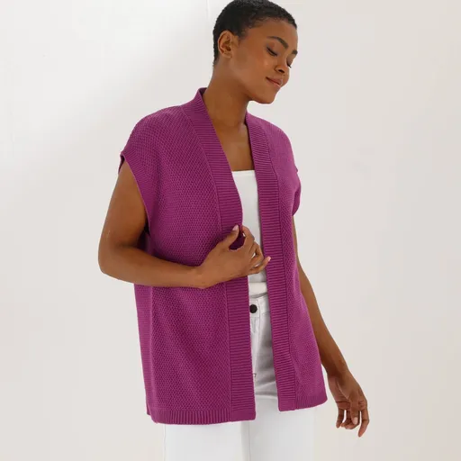 Vesta bez zapínania s perličkovým vzorom