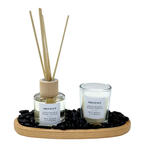 Darčeková sada Musk Vanilla PROVENCE sviečka a difuzér
