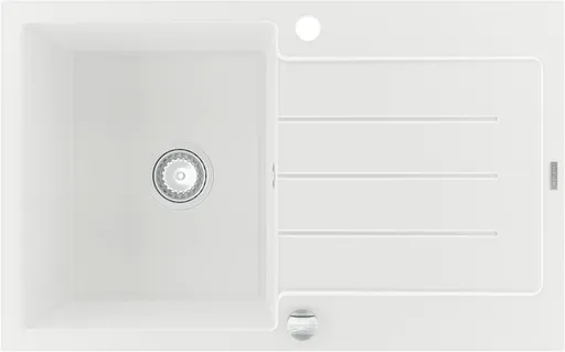 MEXEN MEXEN - Bruno granitový drez 1 s odkvapkávačom 795x495 mm, biela 6513791010-20