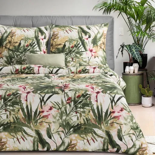 ArtFir Obliečky na dvojlôžko SPRING 43 | zelená/biela 160 x 200 cm