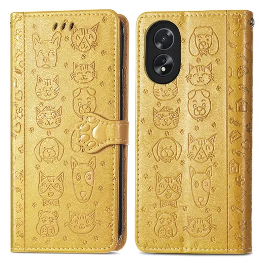 ART ANIMALS Peňaženkový obal pre Oppo A38 žltý