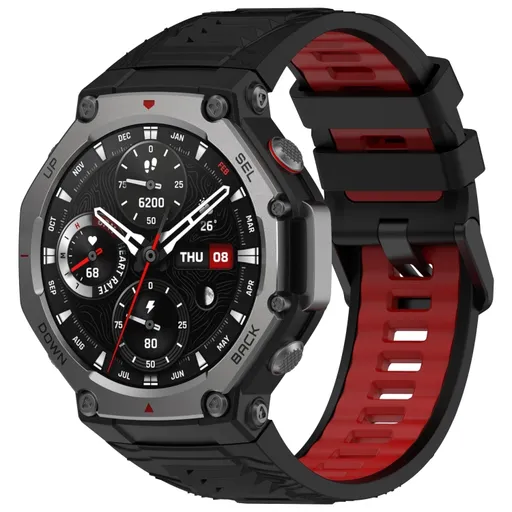 SPORTY Vymeniteľný silikónový remienok Amazfit T-Rex 3 BLACK RED