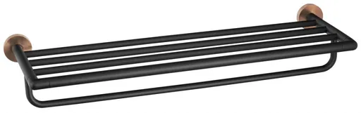 SAPHO - LARISSA polička na uteráky so zábranou 600, čierna/meď mat WS029BC