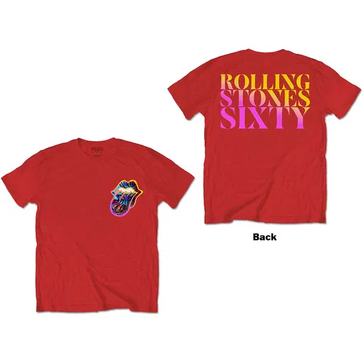 The Rolling Stones tričko Sixty Gradient Text Červená XXL