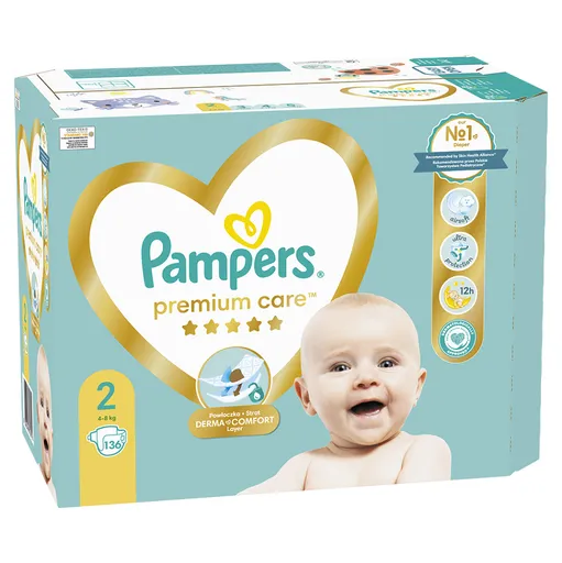 PAMPERS Premium care veľ. 2 mega box 4-8 kg 136 ks