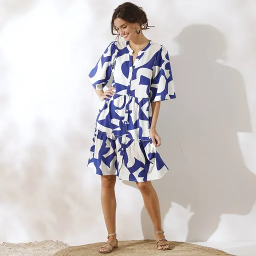 Šaty na zapínanie s potlačou