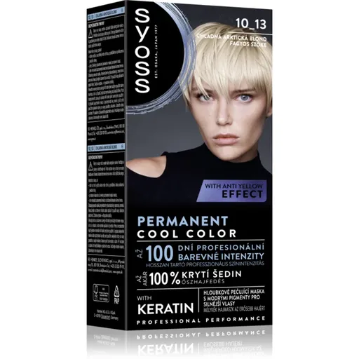 Syoss Permanent Cool Color permanentná farba na vlasy s chladným podtónom odtieň 10_13 Arktická blond 1 ks