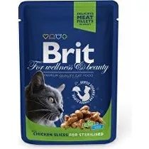 Brit Premium Cat kapsička Kuracie plátky pre sterilné mačky 100g
