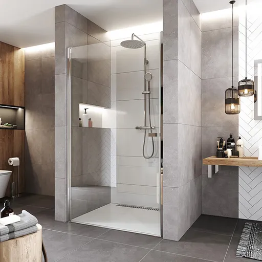 Mereo Sprchové dvere, Novea, jednokrídlové, pivotové, 90x200 cm, chróm ALU, sklo Číre, L/P prevedenie CK10923Z