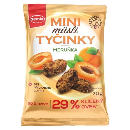 SEMIX Mini müsli tyčinky s marhuľami bez lepku 70 g