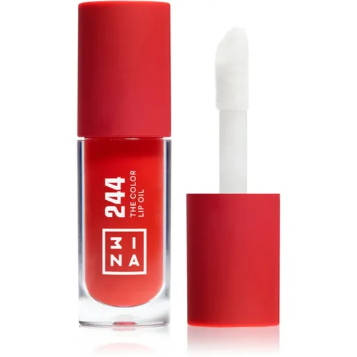 3INA The Color Lip Oil hydratačný olej na pery odtieň 244 - Classic Rich Red, sheer 4 ml