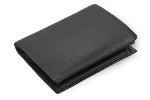 Čierna pánska kožená peňaženka so zaistením dokladov 514-4358-60