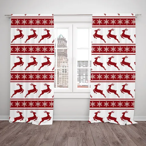 Závesy Sobi a vločky (Rozmer: 140x250, Materiál: Interlock)