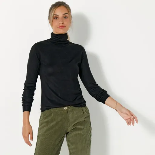 Pulóver s rolákom, kašmírový na dotyk