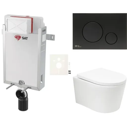 Závesný wc set SAT BREVIS na zamurovanie vírové splachování SIKOSZBRTOR68