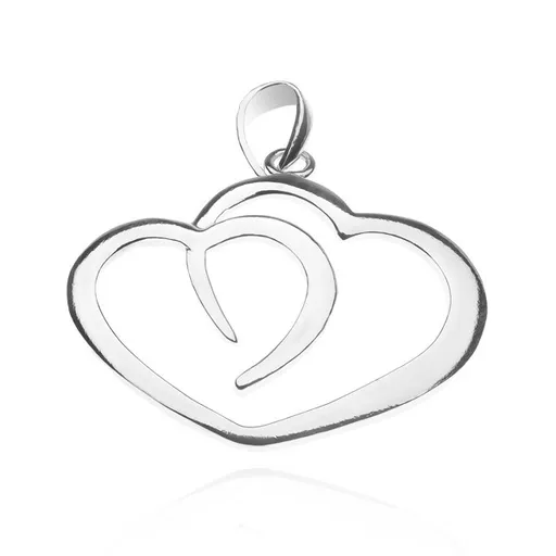 Prívesok zo striebra 925 - línia dvoch sŕdc