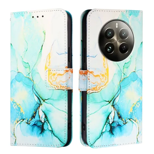 ART MARBLE Peňaženkový kryt pre Realme 12 Pro 5G / 12 Pro+ 5G GREEN