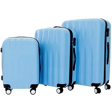 Sada 3 kufrov T-class TPL-3029, M, L, XL, ABS, (svetlomodrá) (8594206312682)