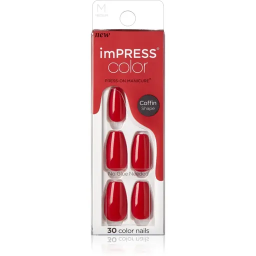 KISS imPRESS Color Medium umelé nechty Reddy or Not 30 ks