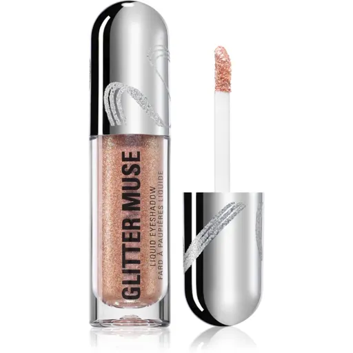 Makeup Revolution Metallic Muse Glitter Muse trblietavé tekuté očné tiene odtieň Gold 3.5 ml