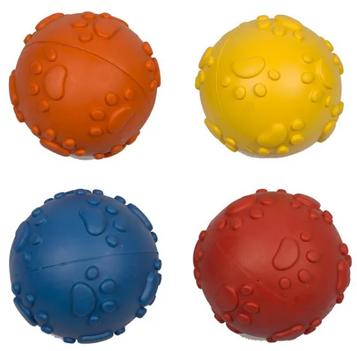 Hračka DUVO+ Lopta gumená pískacia s labkami 7cm