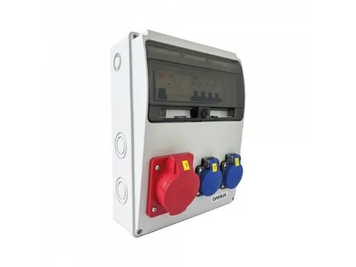 Zásuvková skriňa 11M 16A 5p, 2x230V - 11 modulov s ističmi a chráničom - 6kA