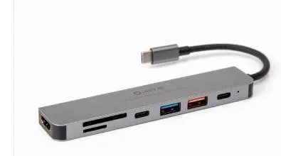 PLATINET USB-C 3.2 GEN2 10GB/S HUB 7IN1 HDMI 4K USB-A 3.2 USB-A 2.0 USB-C PD 100W USB-C 2.0 SD MicroSD ALU
