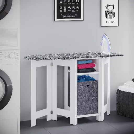 Žehlicí stojan VCM „Bigalos“, bílý