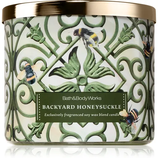 Bath & Body Works Backyard Honeysuckle vonná sviečka 411 g