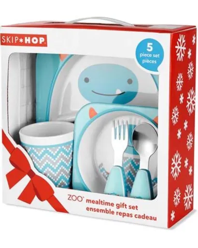 SKIP HOP Zoo Jedálenský darčekový set melamínový Winter Yeti 6 m+