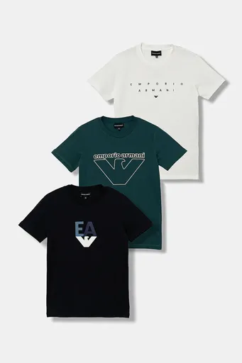 Detské bavlnené tričko Emporio Armani 3-pak