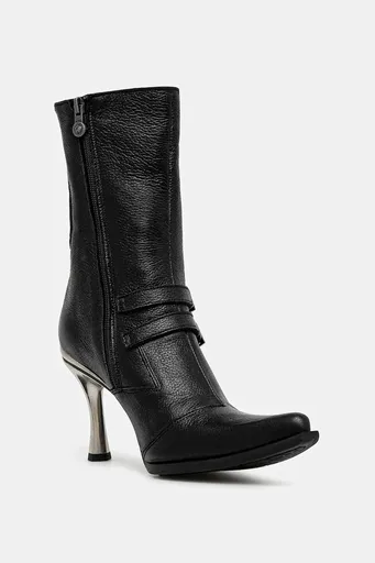 Kožené členkové topánky New Rock LUXOR NEGRO, MALICIA 2 GOMA NEGRA TACON CARI