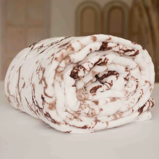 Jerry Fabrics Mikroplyšová deka s baránkom - Mramor hnedý | 150 x 200 cm