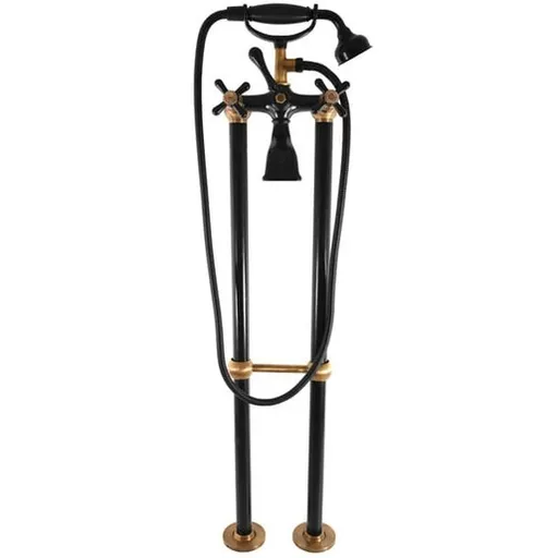 Vaňová batéria RAV Slezák MORAVA so sprchovacím setom 150 mm čierna / stará mosadz MK150.5/2CMATSM