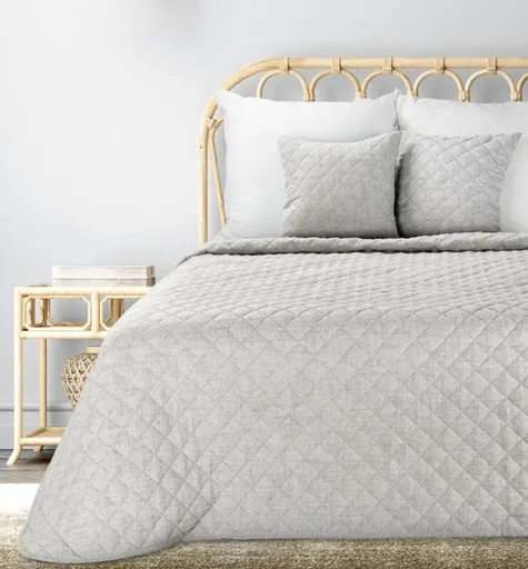 ArtFir Prikrývka na posteľ LEN 1 | béžová 220 x 240 cm