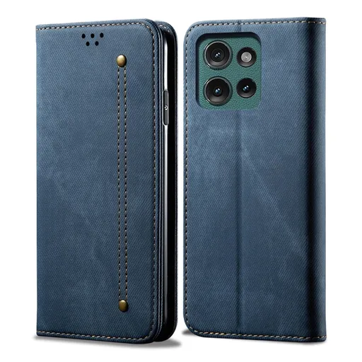 DENIM Peňaženkový kryt pre Motorola Moto G75 5G modrý