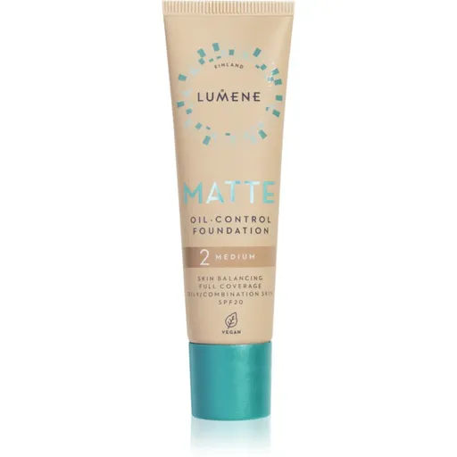 Lumene Matte Oil-Control zmatňujúci make-up SPF 20 odtieň 2 Soft Honey / Medium 30 ml