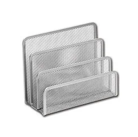 Drôtený stojan na listy 3 priehradky strieborný