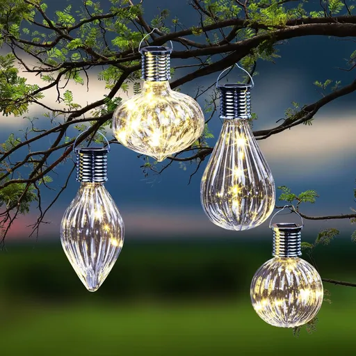 Haushalt international Solární závěsná světla, sada 4 ks