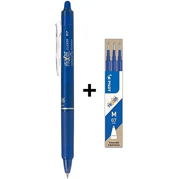 PILOT FriXion Clicker 07 / 0,35 mm, modré – balenie 1 ks + 3 ks náplne (BLRT-FR7-L+BLS-FR-7-L)