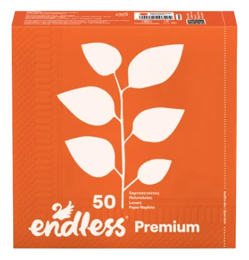 ENDLESS PREMIUM - Dvojvrstvové papierové obrúsky orange, 50 ks