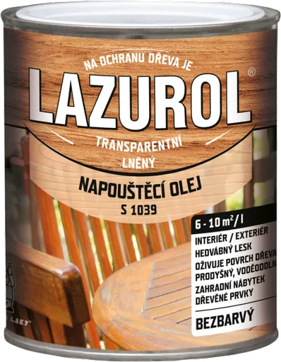 BARVY A LAKY HOSTIVAŘ LAZUROL S1039 - Napúšťací olej na drevo 0,75 l bezfarebný