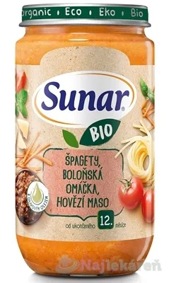 SUNAR BIO príkrm špagety, omáčka, hovädzie mäso 12+ 235 g