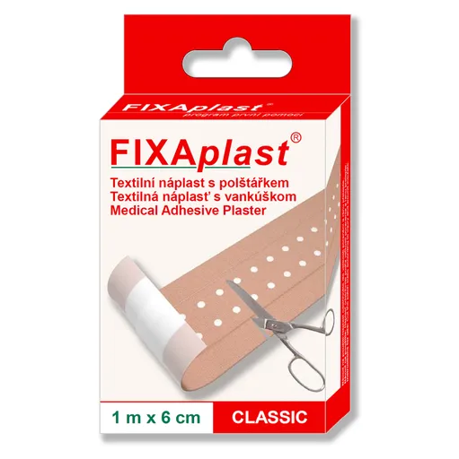 FIXAPLAST Classic nedelená náplasť s vankúšikom 1 m x 6 cm