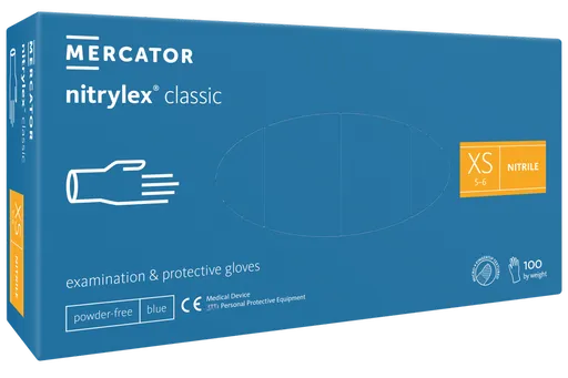 NITRYLEX CLASSIC - Nitrilové rukavice (bez púdru) modré, nesterilné - 100 ks, XL