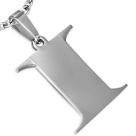 Prívesok z chirurgickej ocele - zrkadlovolesklé písmeno "I"