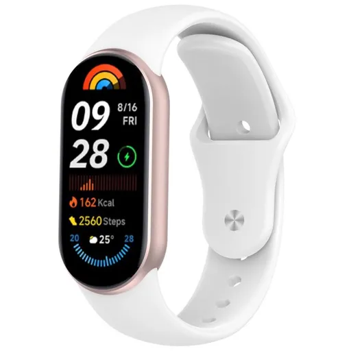 BUTTERFLY Vymeniteľný remienok pre Xiaomi Smart Band 10 / 9 / 8 biely