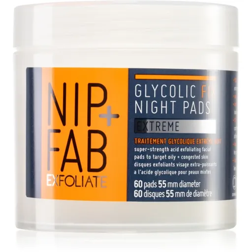NIP+FAB Glycolic Fix Extreme čistiace tampóny na noc 60 ks