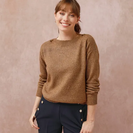 Pulóver s lodičkovým výstrihom, jednofarebný