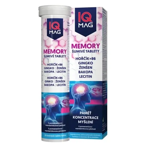 IQ MAG Memory pomaranč mandarínka 20 šumivých tabliet
